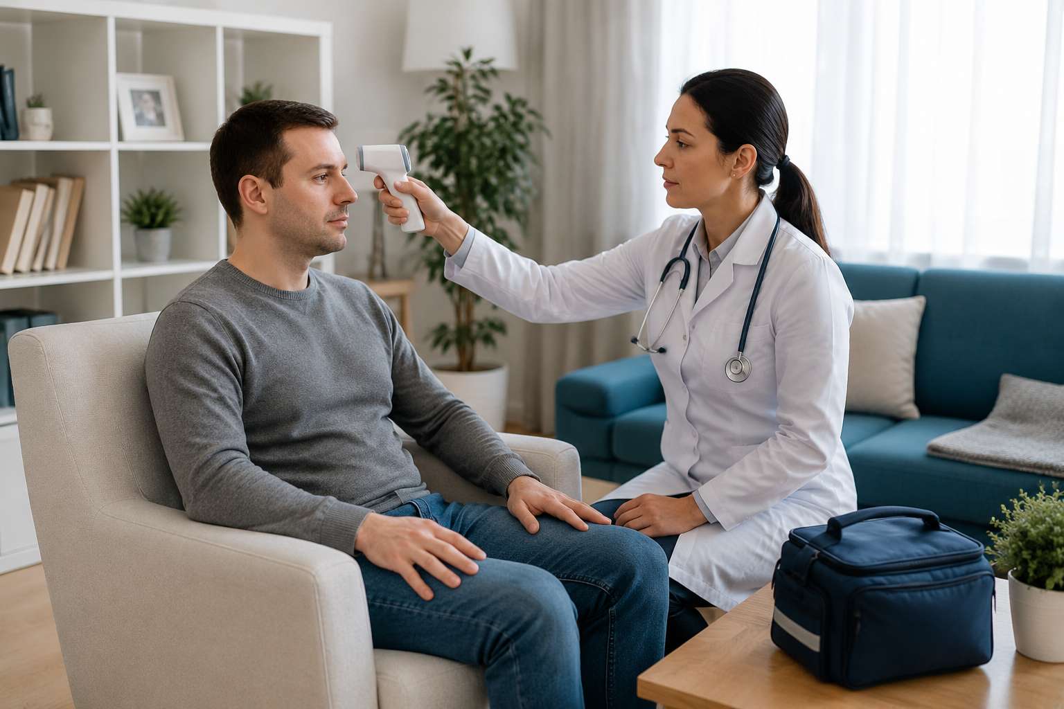 Вызов терапевта на дом врач осматривает пациента на дому 